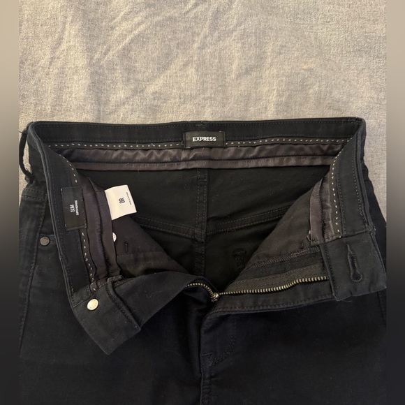 Express High Rise Slim Straight Black Jeans - Picture 3 of 3